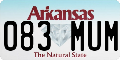 AR license plate 083MUM