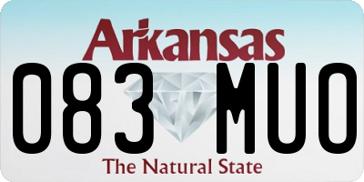 AR license plate 083MUO