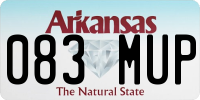 AR license plate 083MUP
