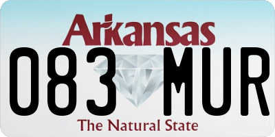 AR license plate 083MUR
