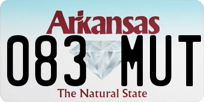 AR license plate 083MUT
