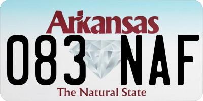 AR license plate 083NAF
