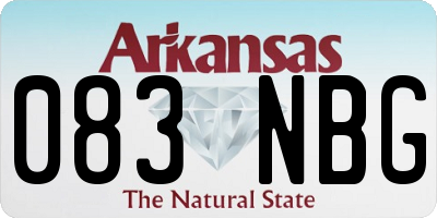 AR license plate 083NBG