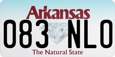 AR license plate 083NLO