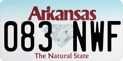 AR license plate 083NWF