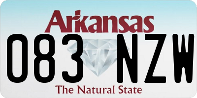 AR license plate 083NZW