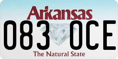 AR license plate 083OCE