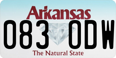 AR license plate 083ODW