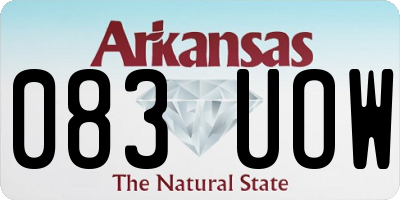 AR license plate 083UOW