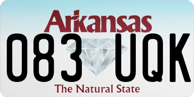 AR license plate 083UQK