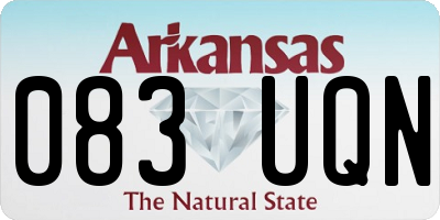 AR license plate 083UQN