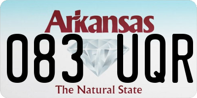 AR license plate 083UQR