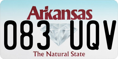 AR license plate 083UQV