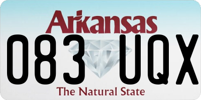 AR license plate 083UQX