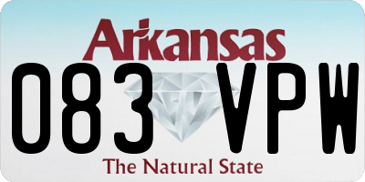 AR license plate 083VPW