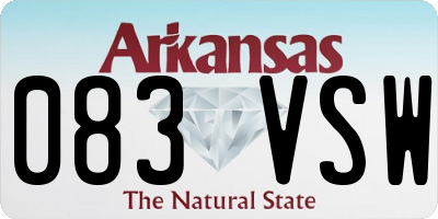 AR license plate 083VSW