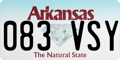 AR license plate 083VSY