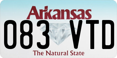 AR license plate 083VTD