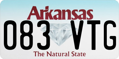 AR license plate 083VTG
