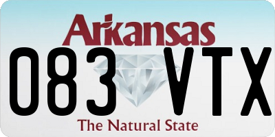 AR license plate 083VTX