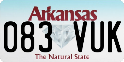 AR license plate 083VUK