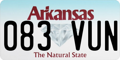 AR license plate 083VUN