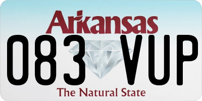 AR license plate 083VUP