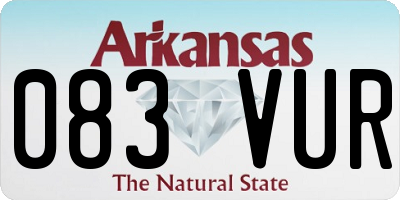 AR license plate 083VUR