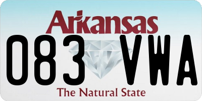 AR license plate 083VWA