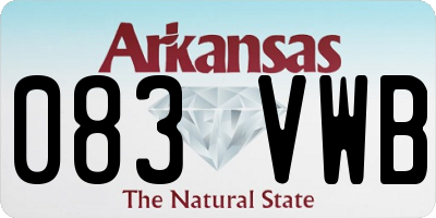 AR license plate 083VWB