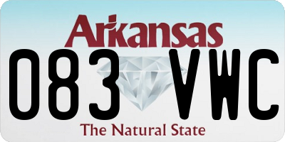 AR license plate 083VWC