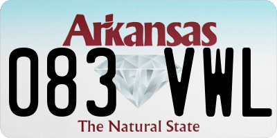 AR license plate 083VWL