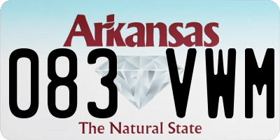 AR license plate 083VWM