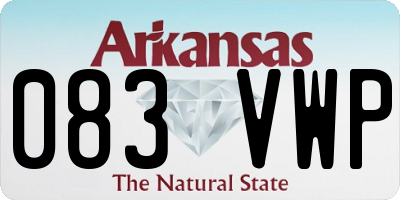 AR license plate 083VWP