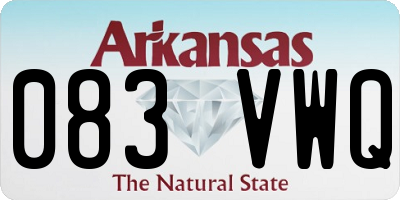 AR license plate 083VWQ