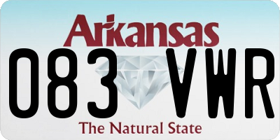AR license plate 083VWR