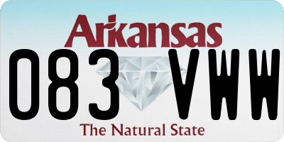 AR license plate 083VWW