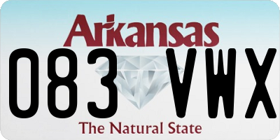 AR license plate 083VWX