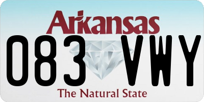 AR license plate 083VWY