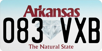 AR license plate 083VXB