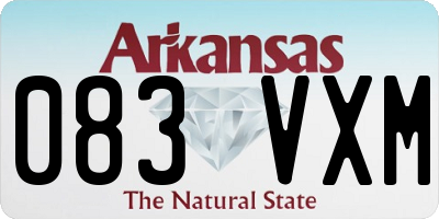 AR license plate 083VXM