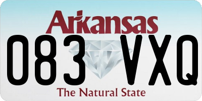 AR license plate 083VXQ