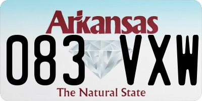 AR license plate 083VXW