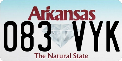 AR license plate 083VYK