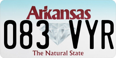 AR license plate 083VYR