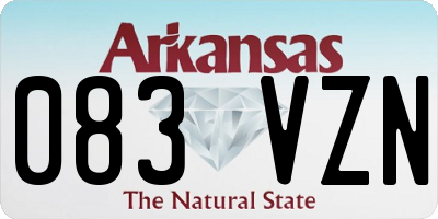 AR license plate 083VZN