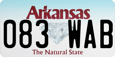 AR license plate 083WAB