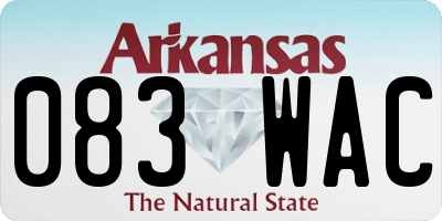 AR license plate 083WAC