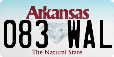 AR license plate 083WAL