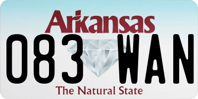 AR license plate 083WAN